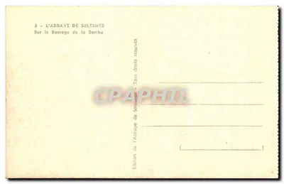 A Abadia de Solesmes — Sobre o Barrage da Sarthe — Edição de Solesmes — Verso