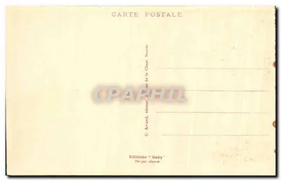 Caen - Hotel d'Escoville — fasada z figurami i szybami — G. Arzaud, wydawca, Nantes — Rewers