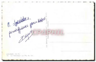 Lourdes — A Basílica e o Pic du Jer — Edições E. ONINAULT — Verso