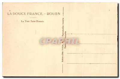 Wieża Świętego Romana — Rouen — Wydawnictwo Sztuki YVON — Rewers