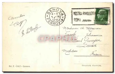 Genova — Pomnik Chrystofora Kolumba — Ed. F. CALL - Genova — Rewers