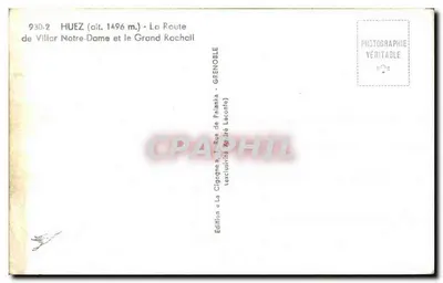 Huez (alt. 1496 m.) — Trasa Villar Notre-Dame i Wielki Rochail — Wydawnictwo « La Cigogne » — Rewers