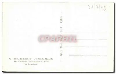 Les Monts Maudits — widok przez otwór Port de Venasque — wydawca C.A.P. nr 97 — Rewers