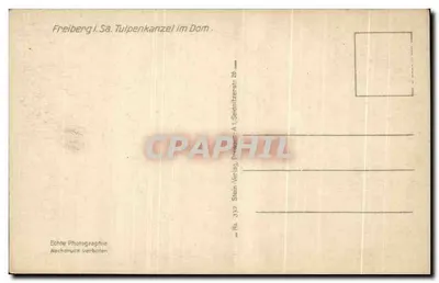 Freiberg i.Sa. — Tulpenkanzel na Catedral — Stein-Verlag, Dresden, n° 337 — Verso