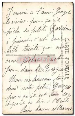 Ogród z schodami i rzeką — Toulouse — Karta pocztowa 'Correspondance' — Rewers
