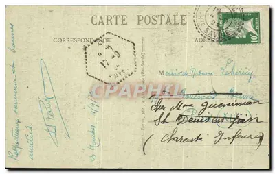 Chamonix — Ogólny widok i Aiguille Verte — L. Feuza, wyd. n°467 — Rewers