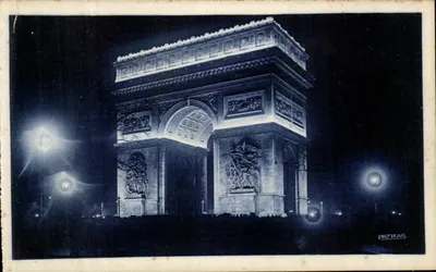 Paris at Night — Illuminations of the Arc de Triomphe — Photo and Print. Patras, Paris