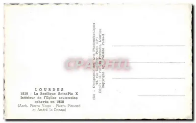 Lourdes — La Basilica San Pio X — Interno della Chiesa sotterranea — editore Cap — Verso