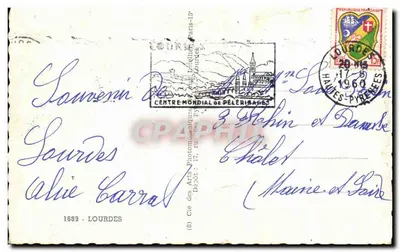 Lourdes — Z Lourdes przynosimy tysiąc życzeń i myśli — Cie des Arts Photographiques — Rewers