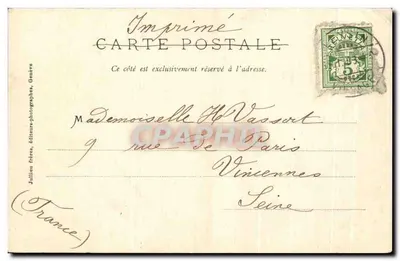 Bilhete postal antigo Leysin Mer de Nuages — Verso