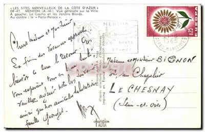 Menton — Ogólny widok miasta — Wydawnictwo A.D.I.A. — Rewers