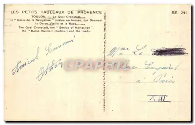 Toulon — Quai Cronstadt i Darse Vieille — wydawca MONA, SE. 241 — Rewers