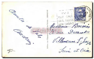 Vals-les-Bains — Fonte Intermittente — Edição « La Cigogne » — Verso