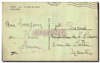 Palazzo del Louvre — Parigi — Edizione La Cigogne, n° 137 — Verso