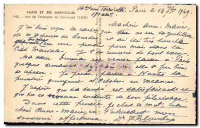 Arc de Triomphe du Carrousel — Paryż — wydawca Fuy, nr 142 — Rewers