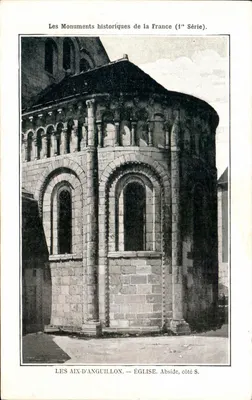 Aix-d'Anguillon — Igreja. Abside, lado S. — Les Monuments historiques de la France (4e Série).