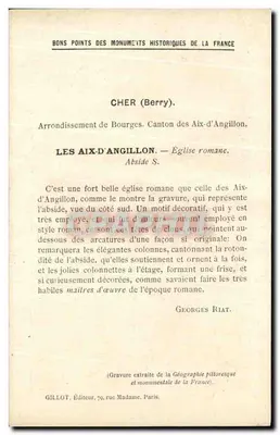 Aix-d'Anguillon — Igreja. Abside, lado S. — Les Monuments historiques de la France (4e Série). — Verso