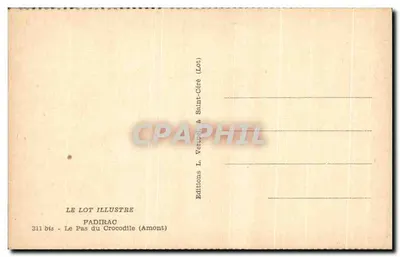 Le Pas du Crocodile — Padirac (Lot) — Éditions L. Verpel — Rewers