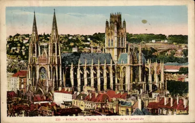 Rouen — L'Église St-Ouen, vue de la Cathédrale — édition La Cigogne, n° 350