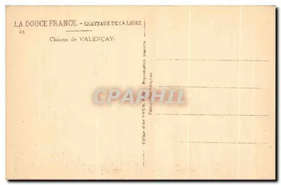 Castelo de Valençay — Castelos da Loire — Edição de Arte YVGN, Paris — Verso