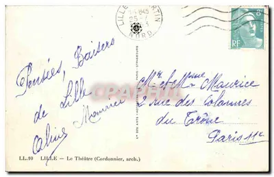 Lille — Teatr (Cordonnier, arch.) — C.M. DES ANTS, Paryż — Rewers