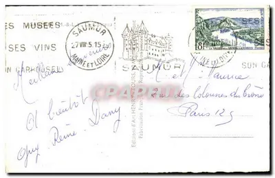 Zamek w Saumurze — widok panoramiczny — Henri Henry, numer seryjny nie widoczny — Rewers