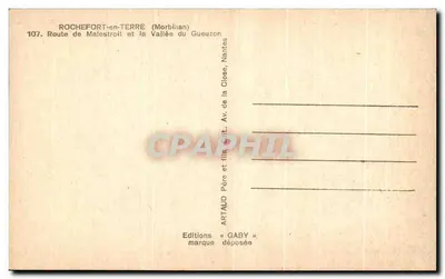 Rota de Malestroit e a Vale do Gueuzon — Rochefort-en-Terre (Morbihan) — Edições ARTAUD Père et fils, « GABY » — Verso