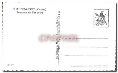 Fontaine du Par — Chaudes-Aigues (Cantal) — Les Éditions du Moulin, S.A.C. — N° 17 — Verso