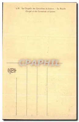 Kaplica Karмелitów w Lisieux — Front — Wydawca nieznany, nr serii 39.B — Rewers