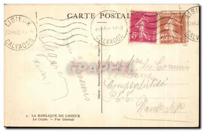 A Basílica de Lisieux — A Cripta — Vista Geral — Depositado — Drageard - Drageard — Verso