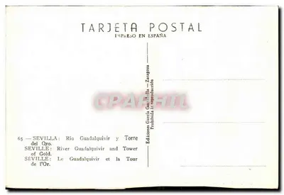 Seville — Rio Guadalquivir i Wieża Złota — Wydawnictwo García Gattabella — Rewers