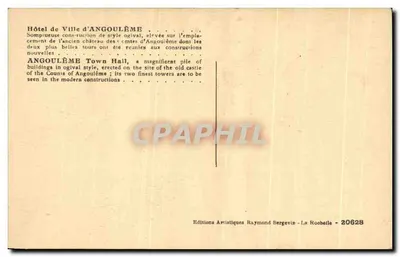 Albergo Comunale di Angoulême — vista interna delle gallerie — Edizioni Artistiche Raymond Bergevin — Verso