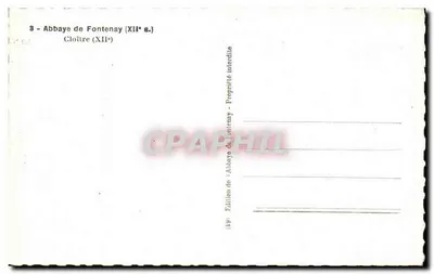 Cloître da Abadia de Fontenay — século XII — Edição n° (49) — Verso