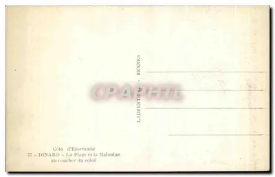 Dinard - Plaża i Malouine w zachodzie słońca — Laurent & Rennes, n°77 — Rewers