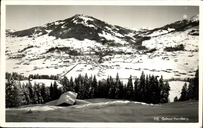 Gstaad Hornberg — vista panorâmica nevada — Foto. F. FÄH, Gstaad, n° 112