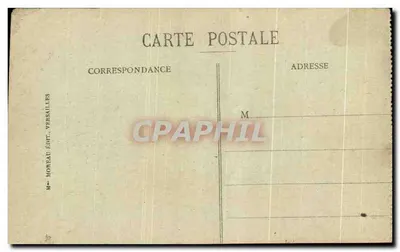 Panorama de VERSAILLES — vue aérienne du château et des jardins — éditeur M. MOREAU ÉDIT. VERSAILLES — Verso