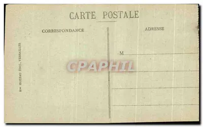 Castelo de VERSAILLES — Vista sobre a Place d'Armes — Estátuas dos Gerais do Império — M. MOREAU ÉDIT., VERSAILLES — Verso
