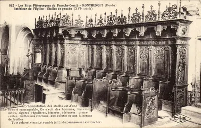 Montbenoit (Doubs) — Interior da igreja - Stalles da esquerda (século XVI) — C.L.B. n°862