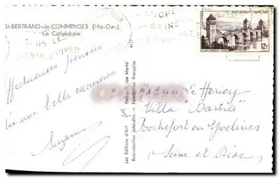 A Catedral de Saint-Bertrand-de-Comminges — vista desde o vilarejo — Les Éditions d'Art, reprodução interdite — Verso
