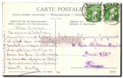 Strzaż w Lauterbrunnen — widok spadku i gór — Atelier H. Gudernatsch & Co., Zurych — Rewers
