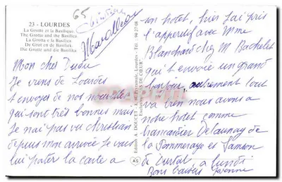 Lourdes — A Gruta e a Basílica — Edição A. DOUCET & Cie — Verso