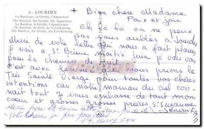 Lourdes — Basilica, Grotta, Apparizione — Edizioni Doucet — Verso