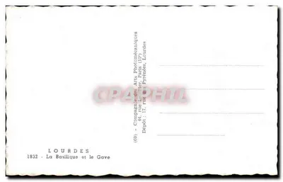 Lourdes — Bazylika i Gave — Compagnie des Arts Photomécaniques — Rewers