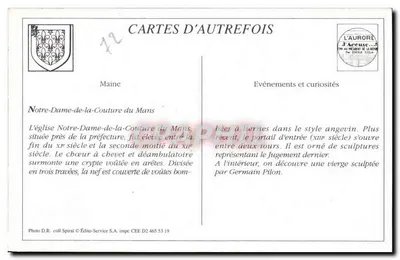 Le Mans — Notre-Dame de la Couture en plein de la Préfecture — LL. — Achterkant