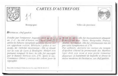 Autun Antigo - Passeio dos Mármore e Estátua de Divitiacus, Chefe Eduen, amigo de César — Verso