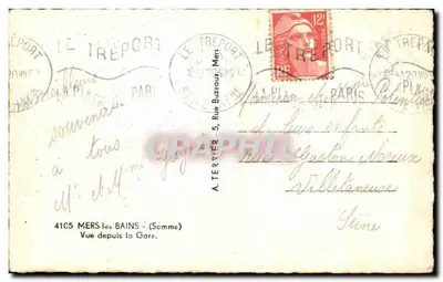 Mers-les-Bains — Widok z Gare — wydawca A. Terrier — Rewers