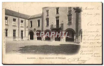 Bilhete postal antigo Mamers Escola Superior de Garçons