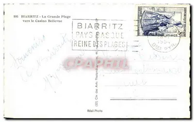 Biarritz - A Grande Praia em direção ao Casino Bellevue — Réal-Photo, n°105 — Verso