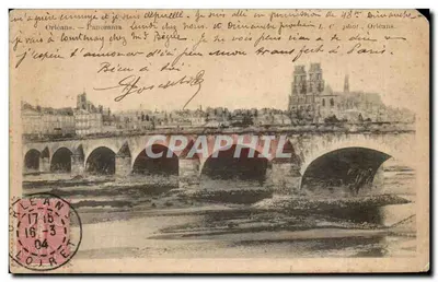 Orléans — vista do ponte e da catedral — editor desconhecido