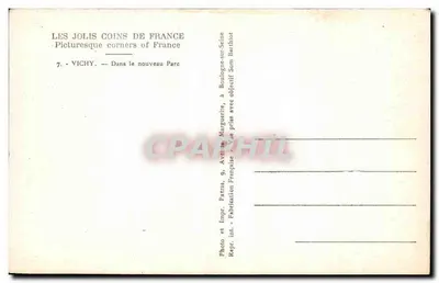 Vichy — No novo Parque — Boulogne-sur-Seine, Avenida Marguerite — Verso